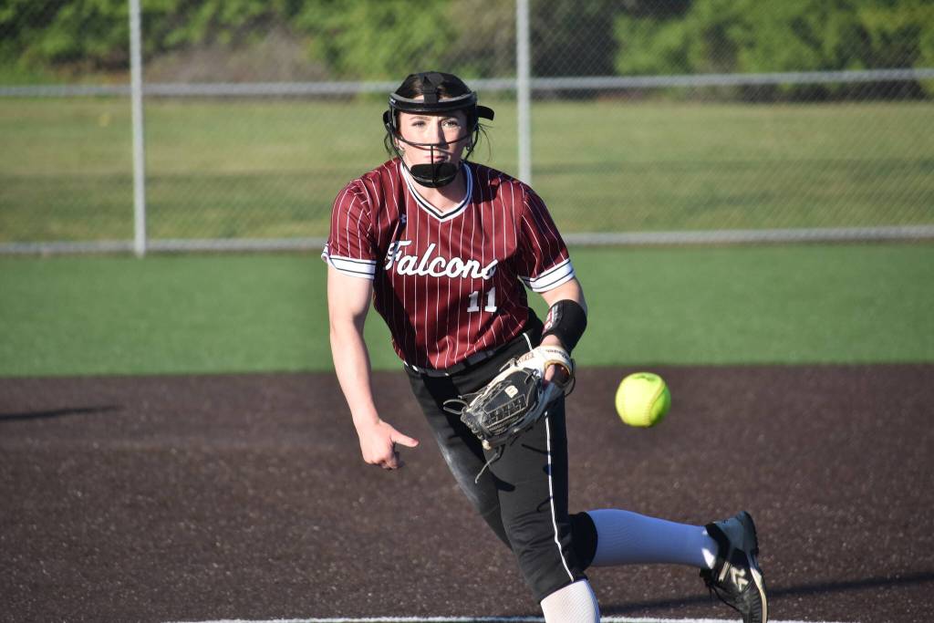 Riley Linnane throws a pitch for Kentlake. Ben Ray / The Reporter
