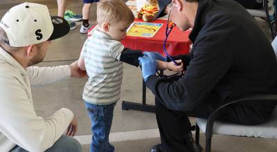 A child receives a wellness check during the May 2 Teddy Bear Clinic presented by Puget Sound Fire. COURTESY PHOTO, Puget Sound Fire