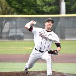 University of Washington commit Christopher Moore throws a pitch in the district tournament. Ben Ray / The Reporter