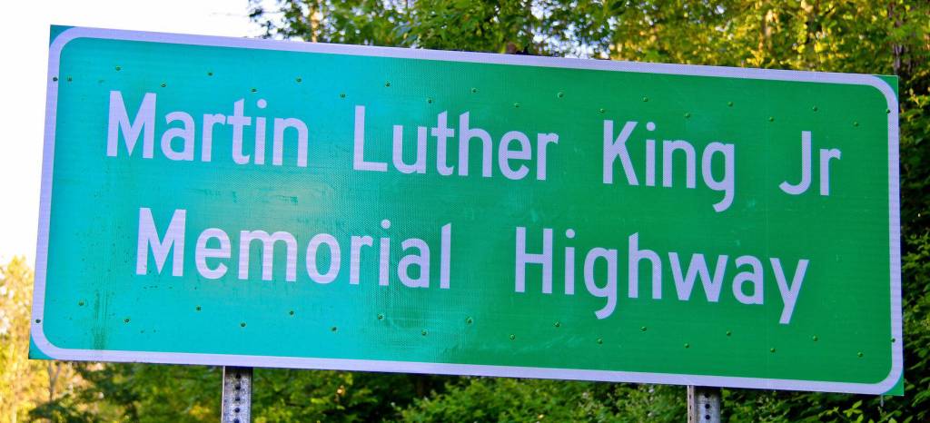 The sign honoring Martin Luther King Jr. in Renton. A similar sign is in Kent. Both are along State Route 515. COURTESY PHOTO, Kent Black Action Commission