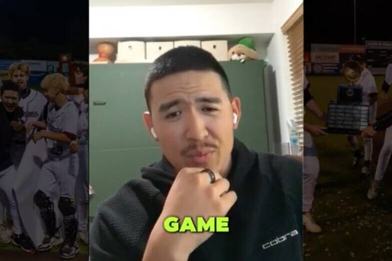 Kentlake baseball coach Mike Suguro talks with sports reporter Ben Ray in this weeks episode. (Screenshot)
