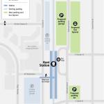 A map shows where the new Sounder parking garage is under construction and the location of East Pioneer Street, which will have a partial lane closure. COURTESY GRAPHIC, Sound Transit