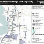 A map of the bus route changes coming to South King County. COURTESY IMAGE, King County Metro